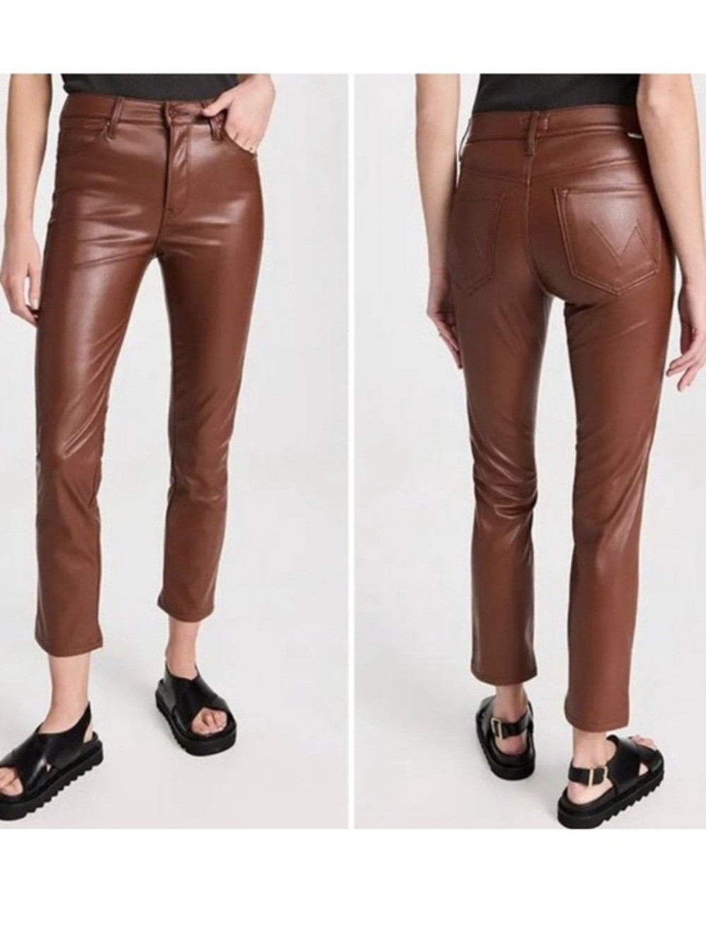 Mother the mid rise dazzler ankle wax on wax off Friar Brown Size 27